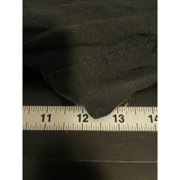 Jonathan Simkhai Pants Womens 12 Black Linen Blend Contrast Stitch Wide Leg - Picture 6 of 8